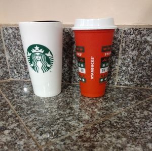Starbucks 12oz ceramic 🆕 and plastic one